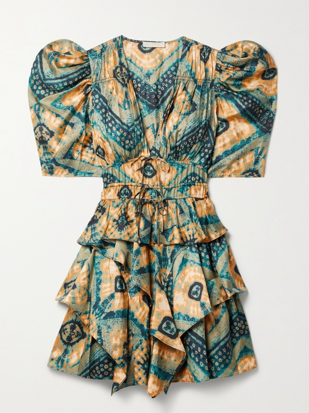 Ulla Johnson Women’s Zita Ruffled Silk Twill Mini Dress Constellation Size 6